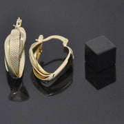 Oro Laminado Small Hoop, Gold Filled Style Twist Design, Polished, Golden Finish