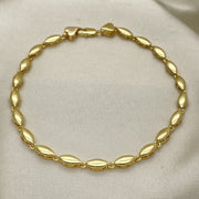 Oro Laminado Fancy Anklet, Gold Filled Style Polished, Golden Finish