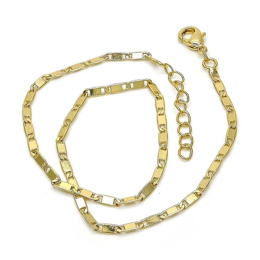 Oro Laminado Basic Anklet, Gold Filled Style Polished, Golden Finish