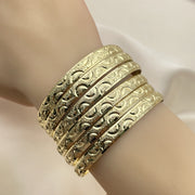 Gold Plated Dozen Bangle, Diamond Cutting Finish, Golden Finish