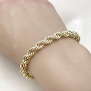 Oro Laminado Basic Bracelet, Gold Filled Style Rope Design, Polished, Golden Finish