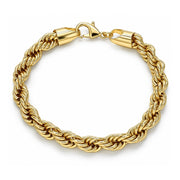 Oro Laminado Basic Bracelet, Gold Filled Style Rope Design, Polished, Golden Finish