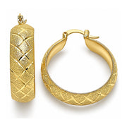 Oro Laminado Medium Hoop, Gold Filled Style Matte Finish, Golden Finish