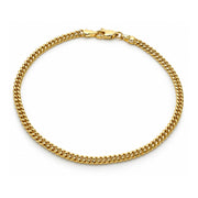 Oro Laminado Basic Anklet, Gold Filled Style Miami Cuban Design, Polished, Golden Finish
