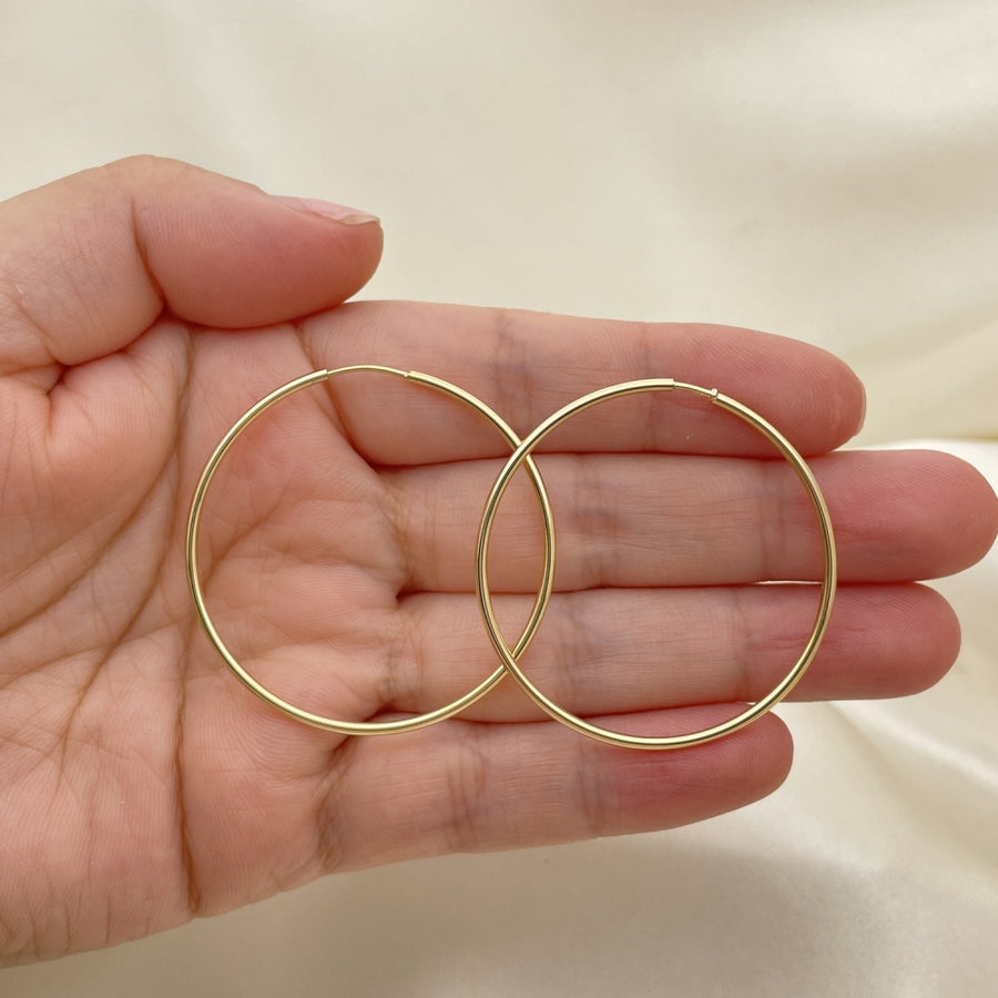 Oro Laminado Small Hoop, Gold Filled Style Polished, Golden Finish