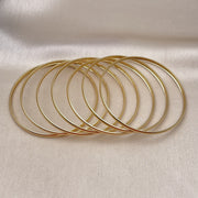 Oro Laminado Semanario Bangle, Gold Filled Style Charm Bar Design, Polished, Golden Finish
