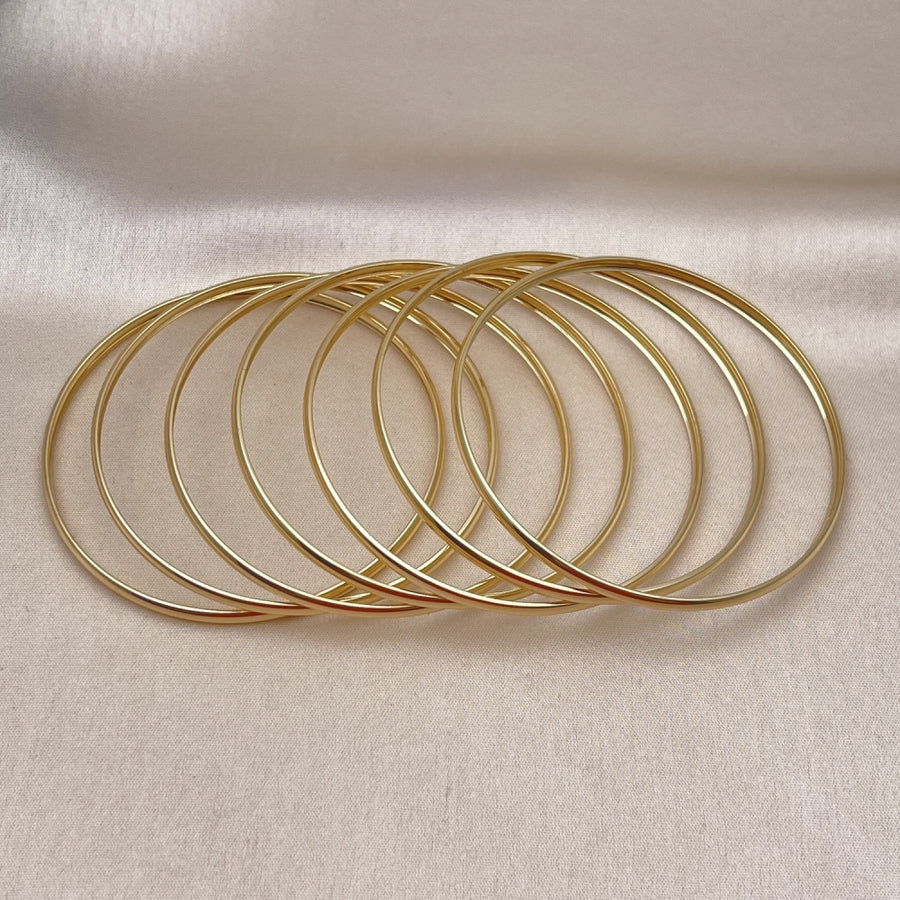 Oro Laminado Semanario Bangle, Gold Filled Style Charm Bar Design, Polished, Golden Finish
