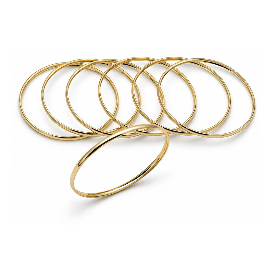 Oro Laminado Semanario Bangle, Gold Filled Style Charm Bar Design, Polished, Golden Finish