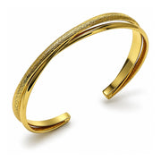 Oro Laminado Individual Bangle, Gold Filled Style Twist Design, Matte Finish, Golden Finish