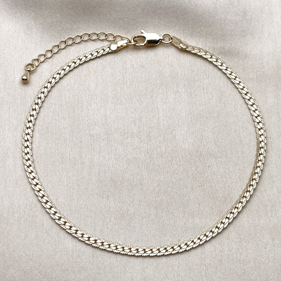 Oro Laminado Basic Anklet, Gold Filled Style Polished, Golden Finish