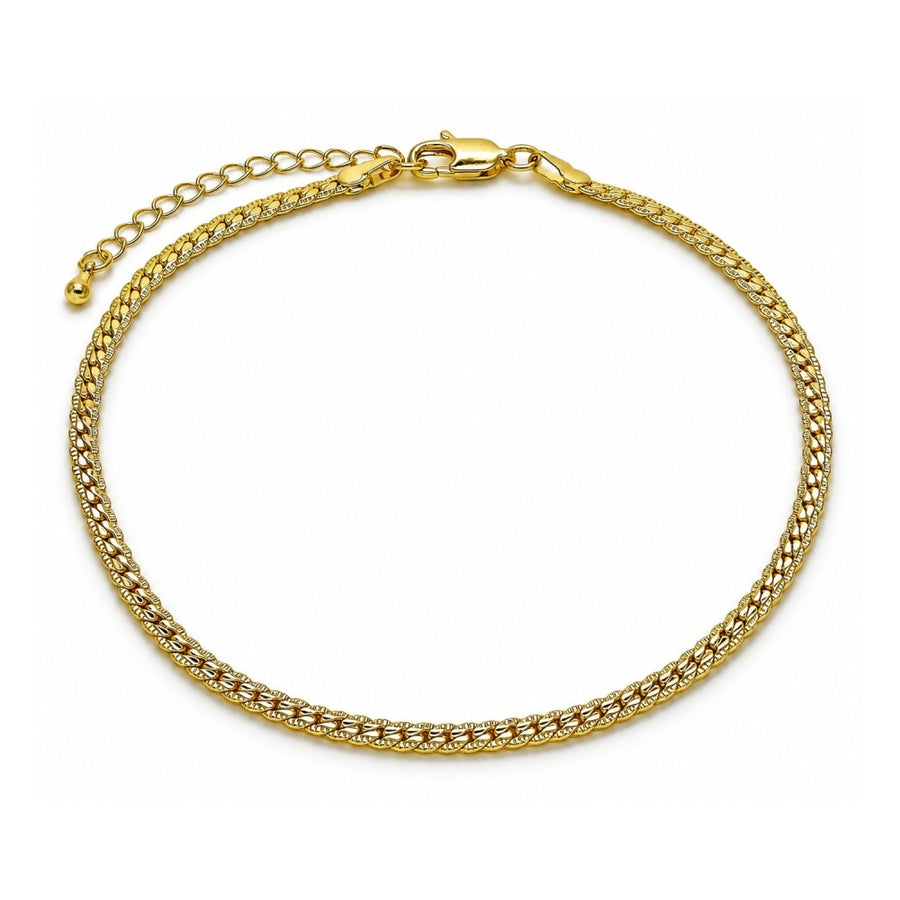 Oro Laminado Basic Anklet, Gold Filled Style Polished, Golden Finish