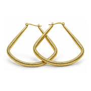 Oro Laminado Large Hoop, Gold Filled Style Teardrop and Hollow Design, Matte Finish, Golden Finish