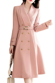 Elegant long-sleeved double-breasted and high-quality dress