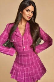 Vintage tweed two-piece set short jacket and high quality skirt