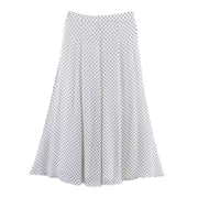 Vintage Polka Dot Women Sets Chiffon Bow Tie Loose Blouses Loose Long Skirts Fashion  Spring Summer Holiday Suits