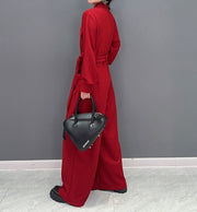 High Quality Loose Wide Leg Long Sleeve Solid Color One Piece Jumpsuit