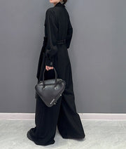 High Quality Loose Wide Leg Long Sleeve Solid Color One Piece Jumpsuit