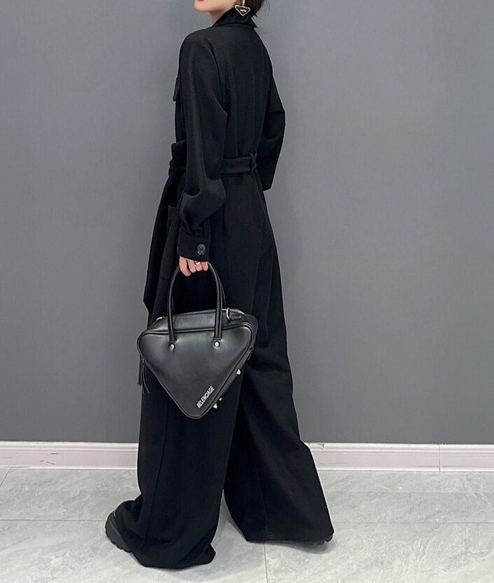 High Quality Loose Wide Leg Long Sleeve Solid Color One Piece Jumpsuit