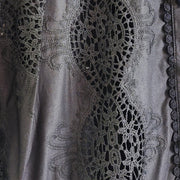 High Quality Vintage Flower Embroidery Lace Ruffled Puff Sleeve White Dress
