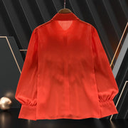 High Quality 3D Flower Single Breasted Ruffle Long Sleeve Shirts