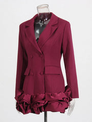 High quality high waist long sleeve V neck dress