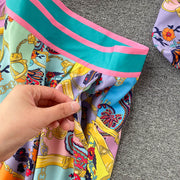 2 Piece Set Print Long Sleeve Button Down Shirt + High Quality Full Length Pant