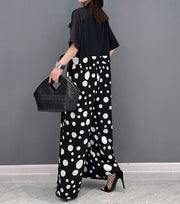 High Quality Wide Leg Print Short Sleeve Jumpsuit