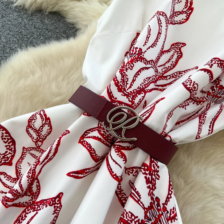 Chic vintage print sleeveless Elegant Fairy spring  Women Sundress women clothing A-line dress