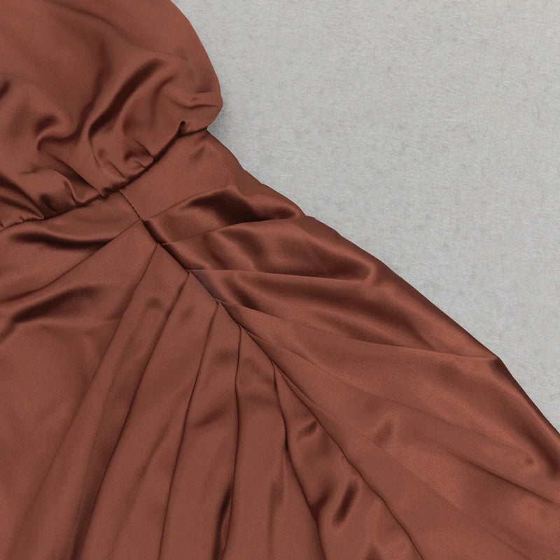 High Quality Draped Pleat Sleeveless Backless Bodycon Bodycon Long Dress