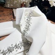 Banquet Fashion Women Luxury Diamonds Solid Color Lapel Short Jacket High Waist A Line Tank Dress Elegant Ladies Two Piece Set