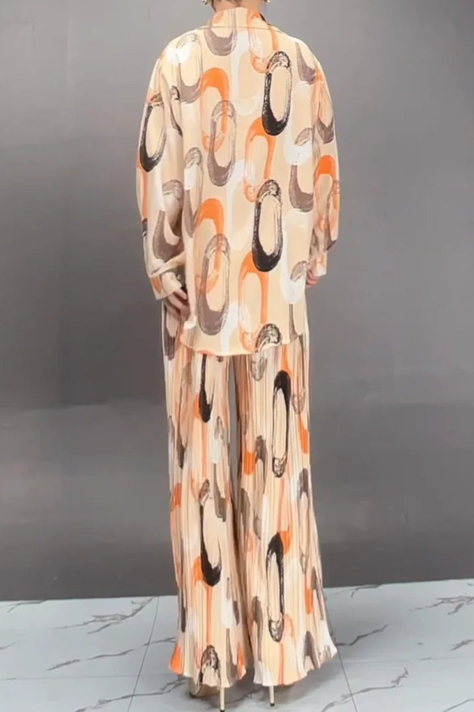 Conjunto de 2 camisas de manga larga+pantalones de pierna ancha de alta calidad