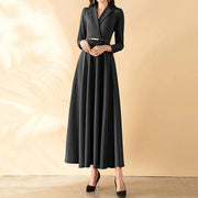 High quality long sleeve collar elegant dress