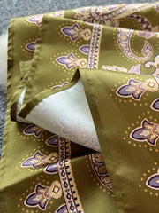 High-quality paisley print patchwork wrap puff sleeve maxi party dress