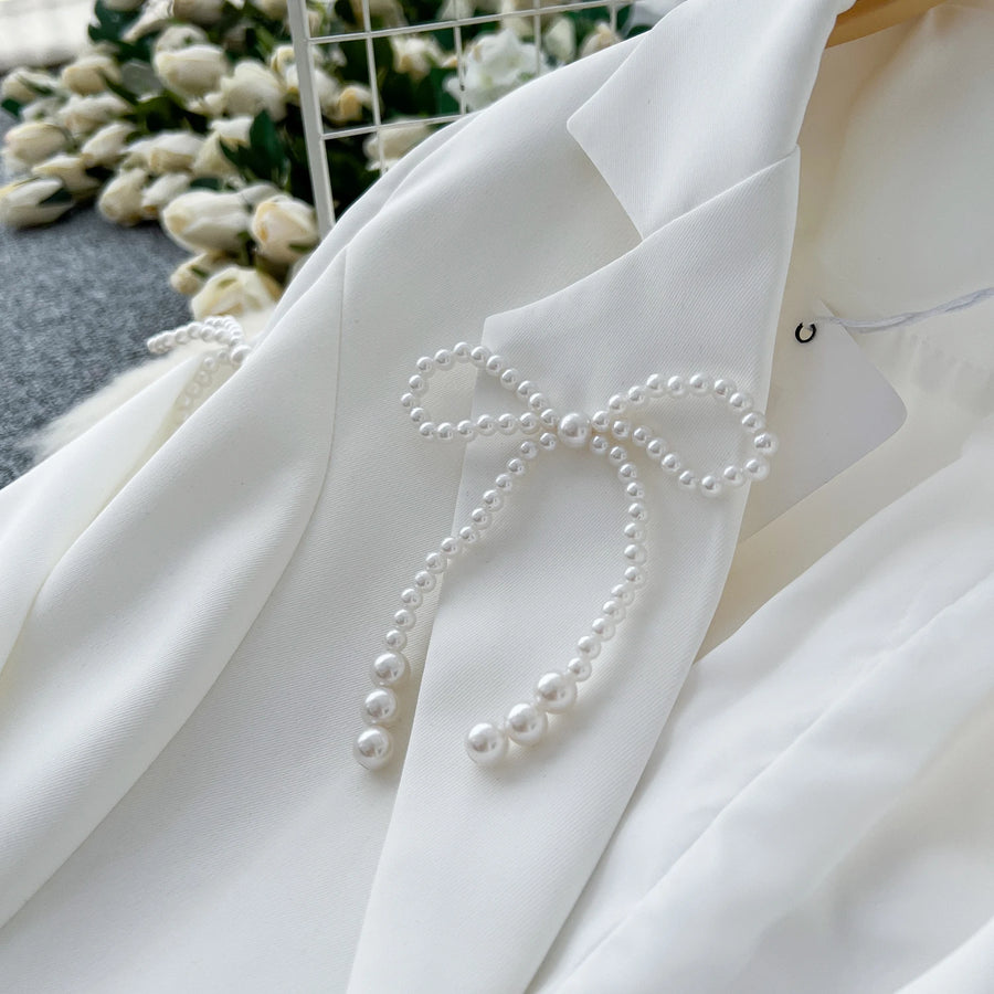 High quality vintage style notched collar long sleeve top