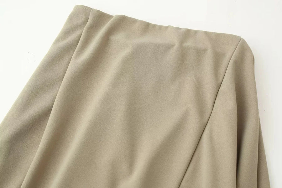 Women Trendy Skirt Set Half High Collar Top Asymmetrical Skirt New Fashion  Spring Summer Beach Holiday Skirt Set