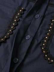 Elegant Two Piece Sets Lapel Short Sleeve Blouses High Waist Pleated Skirts