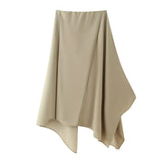 Women Trendy Skirt Set Half High Collar Top Asymmetrical Skirt New Fashion  Spring Summer Beach Holiday Skirt Set