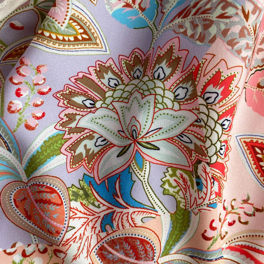 High Quality Big Hem Long Sleeve Turtleneck Printed Dress