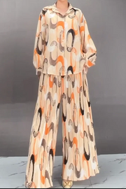 Conjunto de 2 camisas de manga larga+pantalones de pierna ancha de alta calidad