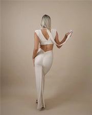 High Quality Plain Sleeveless Bodycon Hollow Out Turtleneck Sexy Long Dress