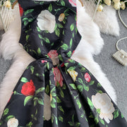 Fashion Elegant Print Sleeveless Dress Women 2026 Summer New Slim Waist Gown Ball Big Swing Robe Fresh Temperament Vestidos