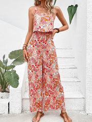High Quality Sleeveless Casual Floral Backless Wide Leg Elegant Long Jumpsuit