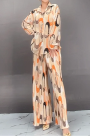 Conjunto de 2 camisas de manga larga+pantalones de pierna ancha de alta calidad