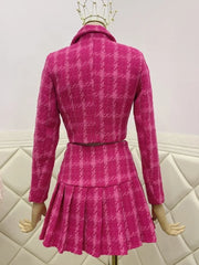 Vintage tweed two-piece set short jacket and high quality skirt