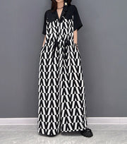 High Quality Wide Leg Print Short Sleeve Jumpsuit