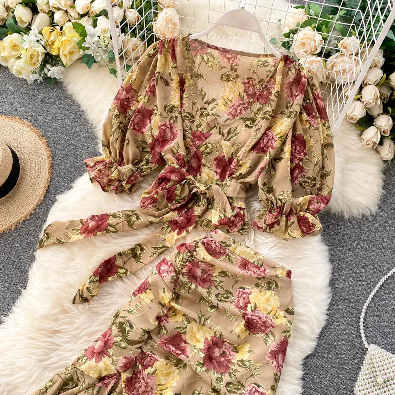 Sexy Two Pieces Sets Chic Bandage chiffon Shirt Top with sweet High Waist mermaid Skirt Beach Vacation Sets
