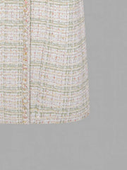 Autumn Winter Fashion Women Maxi Long Tweed Jacket Stand Collar Sleeveless Coat Wide Waisted Party Jacket Elegant Lady Designer