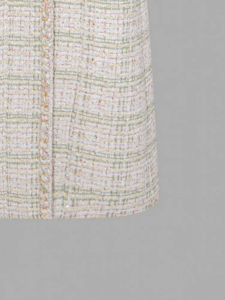 Autumn Winter Fashion Women Maxi Long Tweed Jacket Stand Collar Sleeveless Coat Wide Waisted Party Jacket Elegant Lady Designer