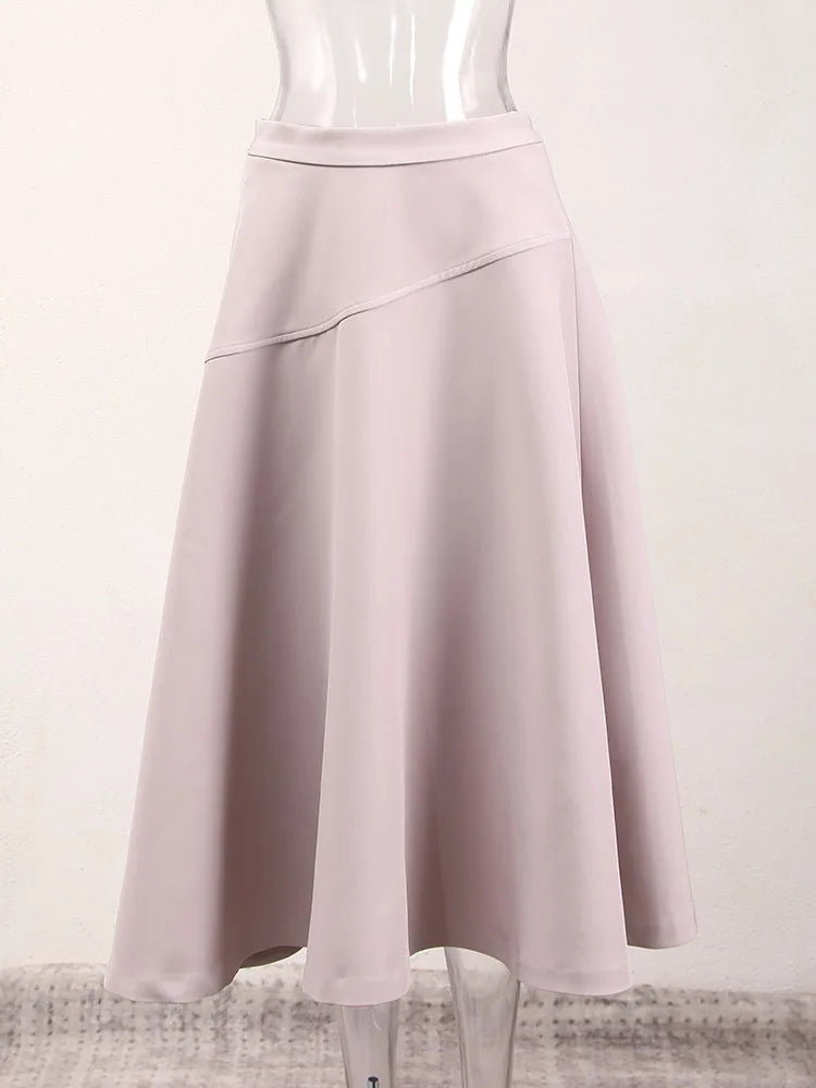 Quality Irregular Belted Jacket+Pleated Skirt 2 Piece Set