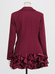 High quality high waist long sleeve V neck dress